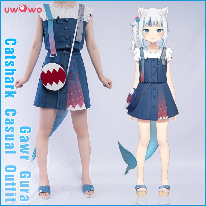 UWOWO Virtual YouTuber Gawr Gura Catshark повседневный наряд карнавальный костюм | Тематическая