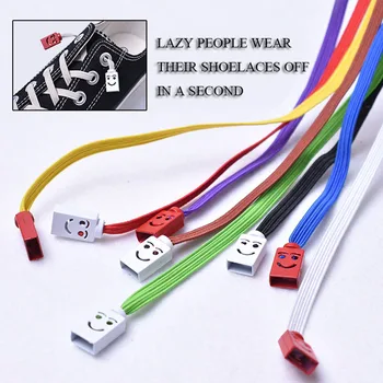 

1Pair Smiley Metal Buckle Lazy Shoelace Quick No Tie Shoelaces Child Kids Shoelace Sneakers Unisex Adult Shoe Strings Hot Sell