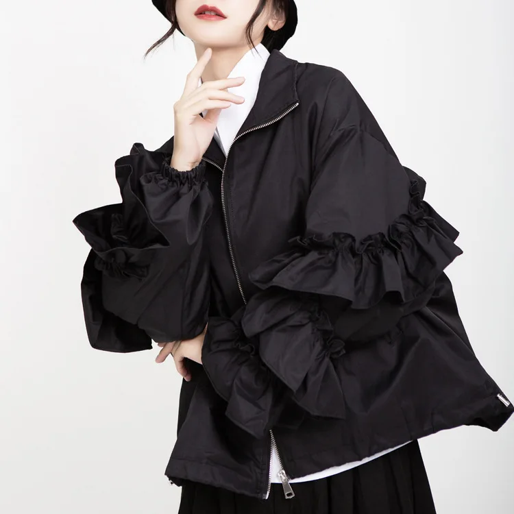 SuperAen, осенняя новинка, Женская куртка, хлопковая куртка с длинным рукавом, Женская однотонная модная Корейская стильная женская одежда - Цвет: black