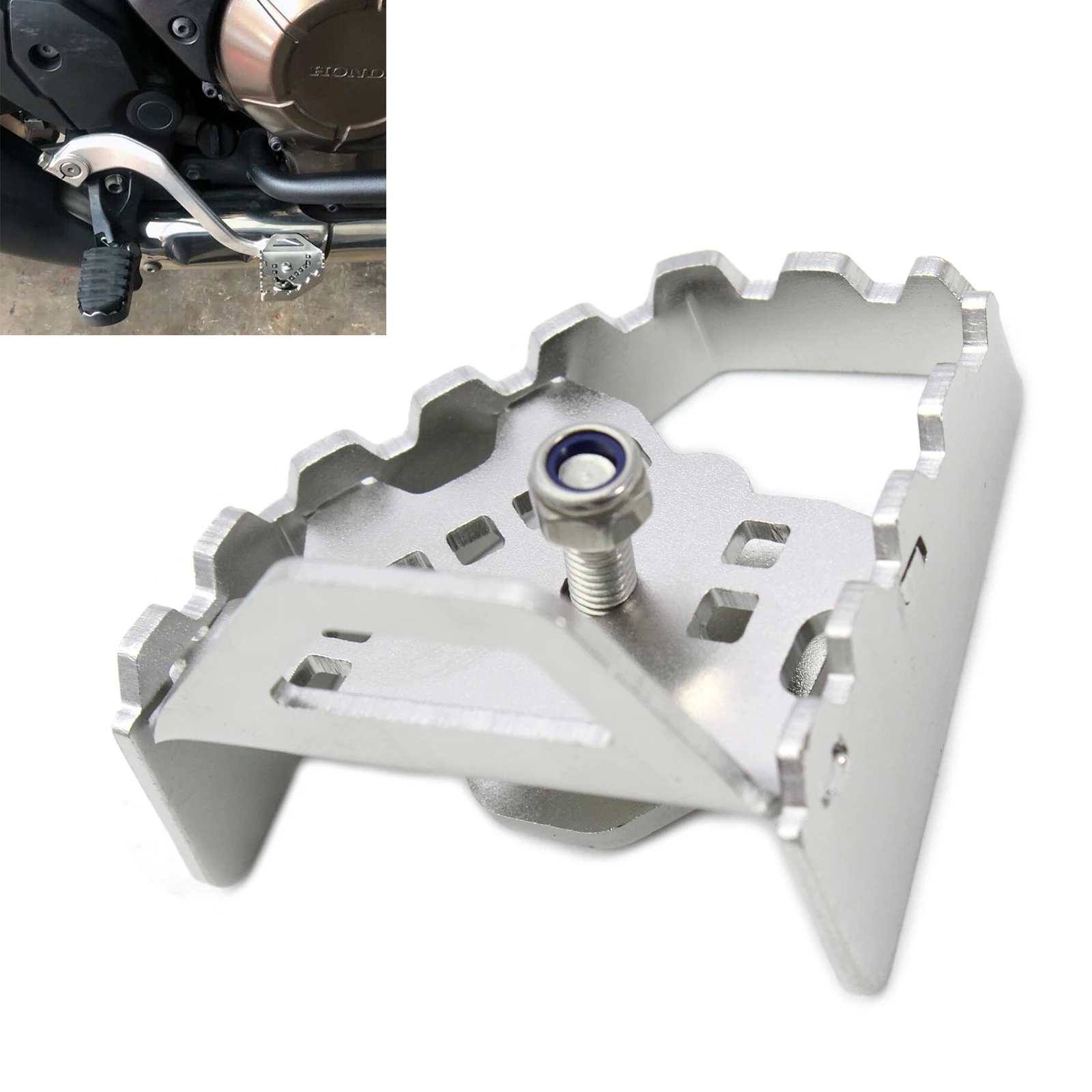 

Rear Brake Lever Pedal Enlarge Foot Peg Extension For HONDA CRF1000L 2014 2015 2016 2017 2018 2019 Motorcycle Silver Aluminum