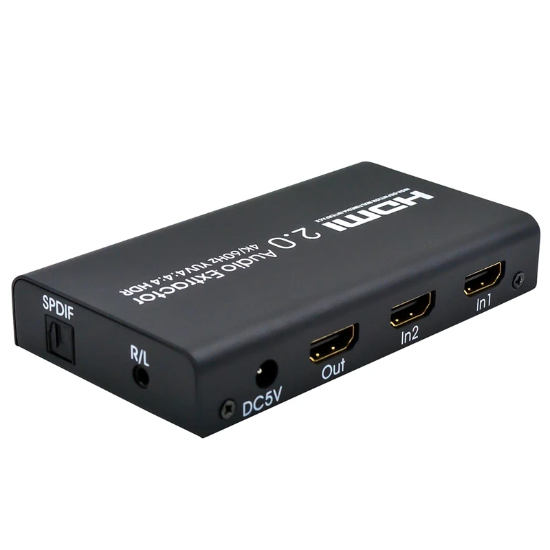 HDMI2.0 аудио экстрактор сплиттер 2in 1out 4K@ 60Hz YUV 4:4:4 HDR для HDTV dvd-плеер, Blu-Ray плеер, сетевой плеер, телеприставка