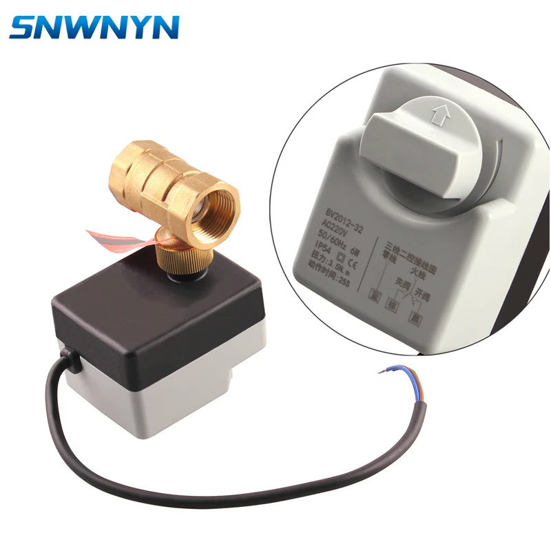 DN15 DN20 DN25 Motorized Ball Valve AC220V 3-Wire 2-Way Control Brass Electric with Manual Switch RU | Обустройство дома