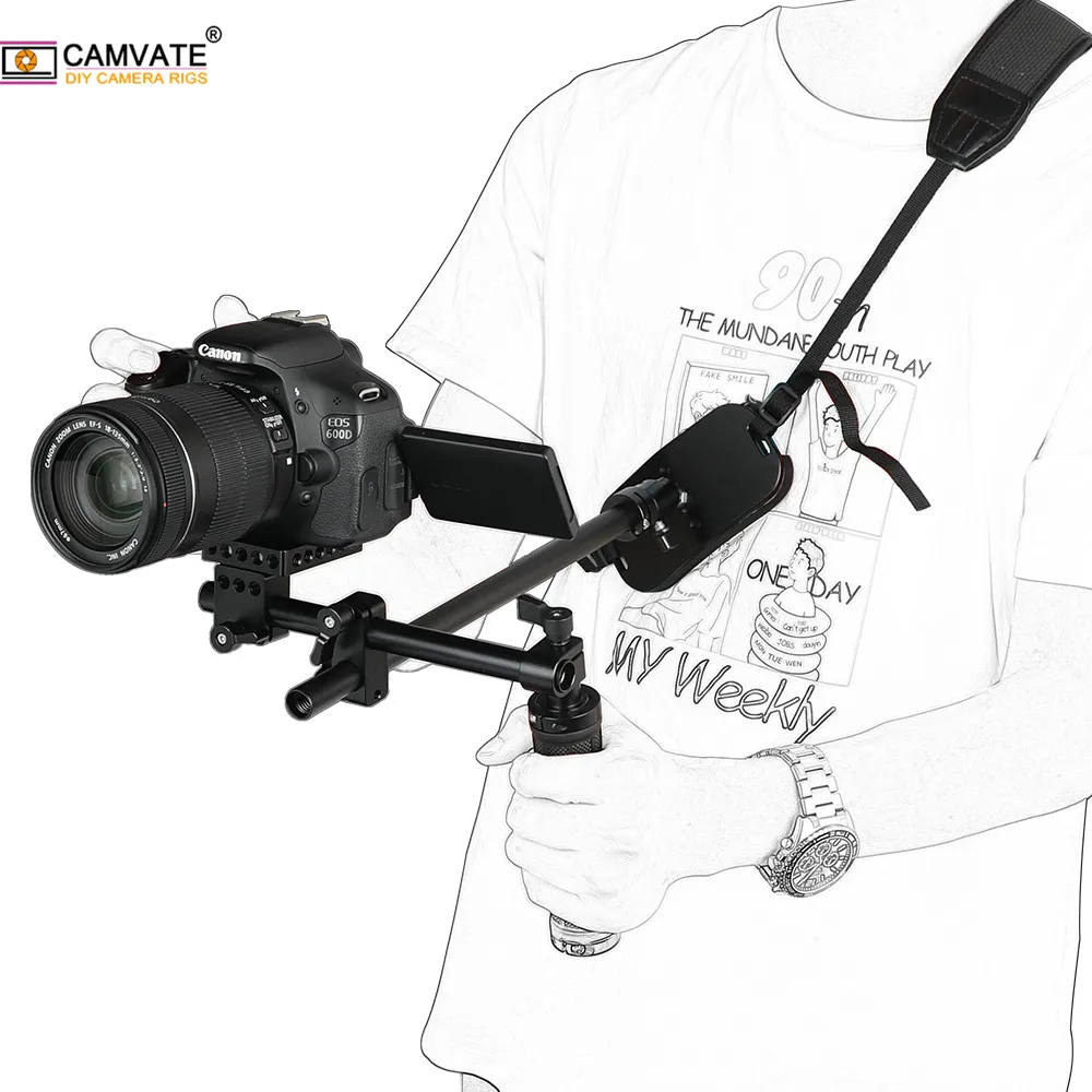 CAMVATE простой удобный плечевой стабилизатор с одной резиновой рукояткой для DSLR