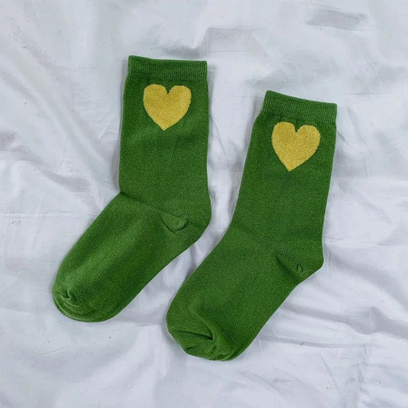 green SP&CITY японская модная модель в стиле «любящее сердце» короткие носки женские Харадзюку контракт Цвет носки до лодыжки хипстер искусство низкая милые носочки голени носки - Цвет: green