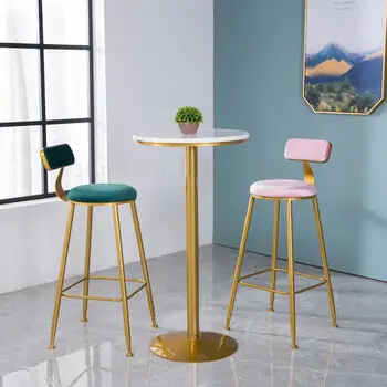 

Simple Metal Bar High Stool Leisure Bar Chair American Iron Chair Nordic New Back Chair