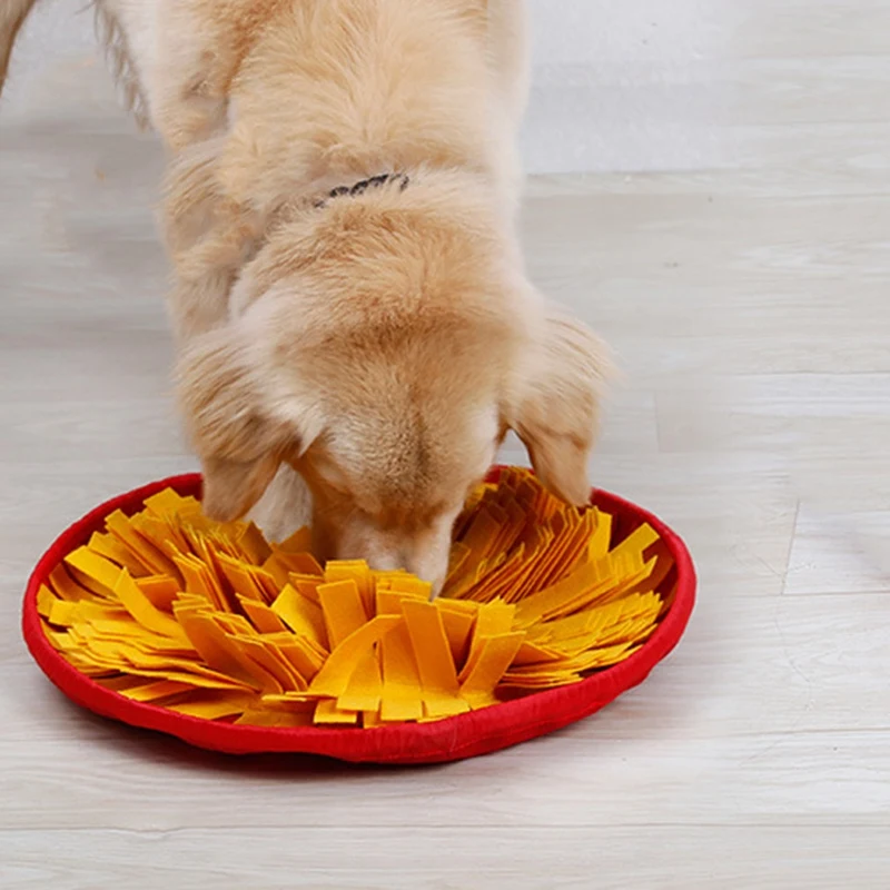 Dog Round Sniffing Training Mat Dog Washable Puzzle Training Blanket Pet Nasal Congestion Training Mat