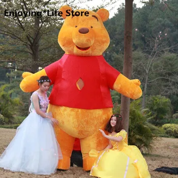 

3M Inflatable Yellow Bear Mask Mascot Costume Suits Cosplay Party Game Dress Outfits Advertising Carnival Halloween Easter Adult