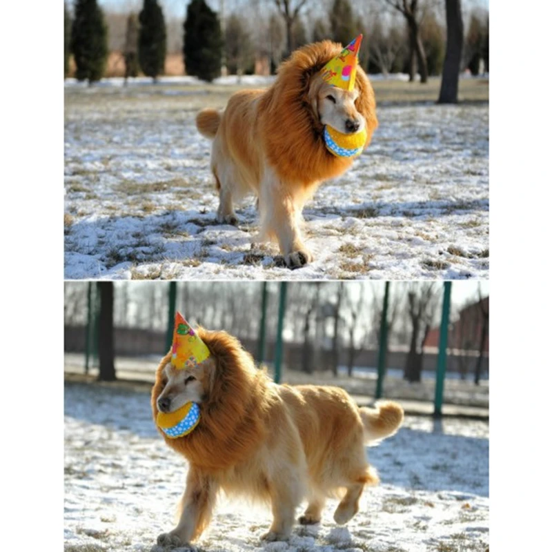 pet costume lion mane wig for dog