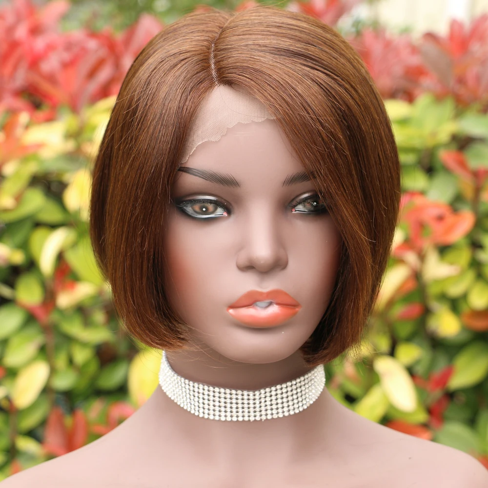 Парик Pixie Cut 100% человеческие волосы парики с детскими волосами предварительно