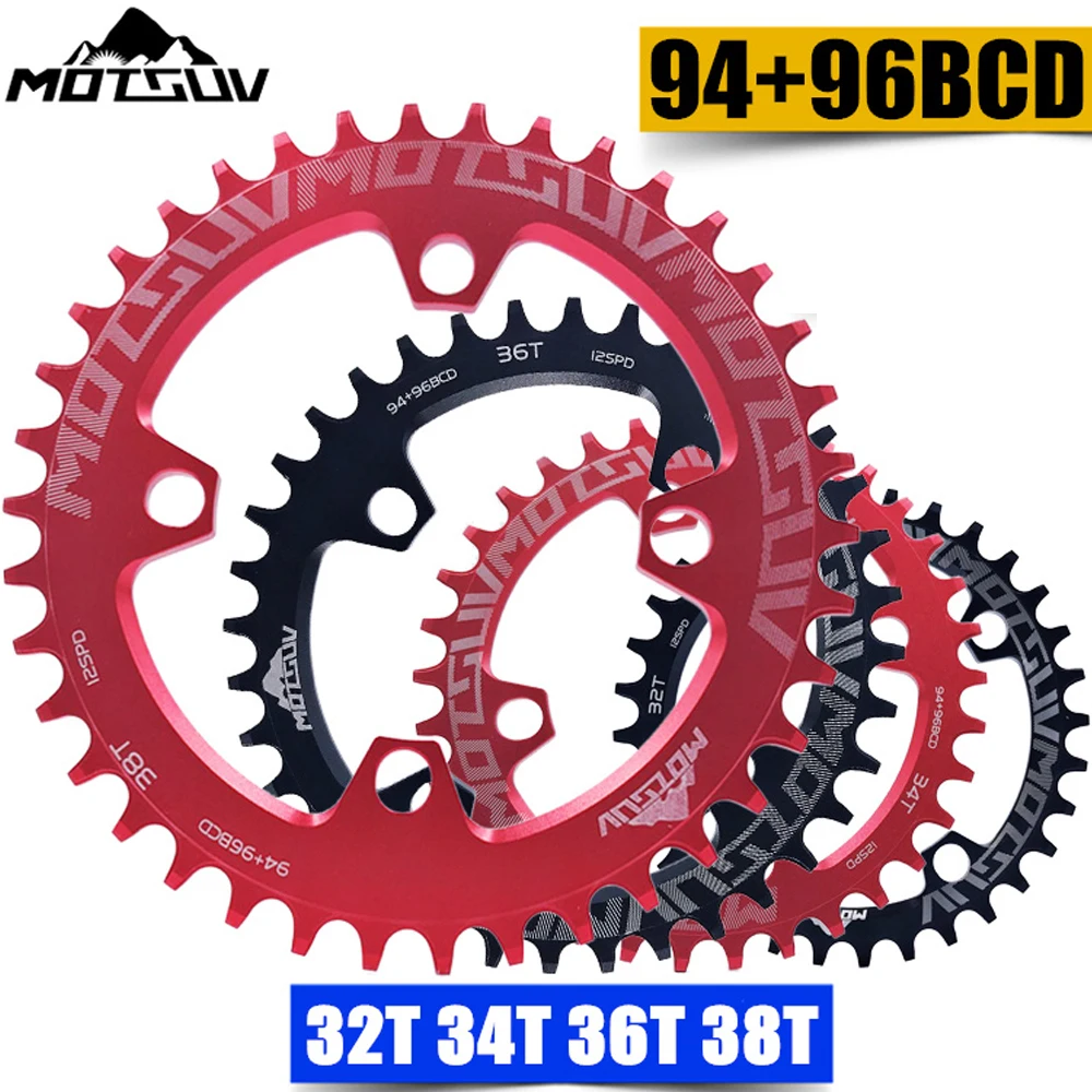 Круглая велосипедная цепь MOTSUV 94 + 96 мм 94BCD/96BCD 32/34/36/38T MTB для горного велосипеда ALIVIO