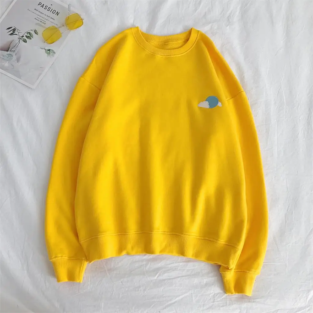 Yellow(AsianSize) Privathinker, корейские свободные пуловеры для пары, толстовки с капюшоном, женские осенние толстовки с вышивкой, женская одежда, 5XL - Цвет: Yellow(AsianSize)