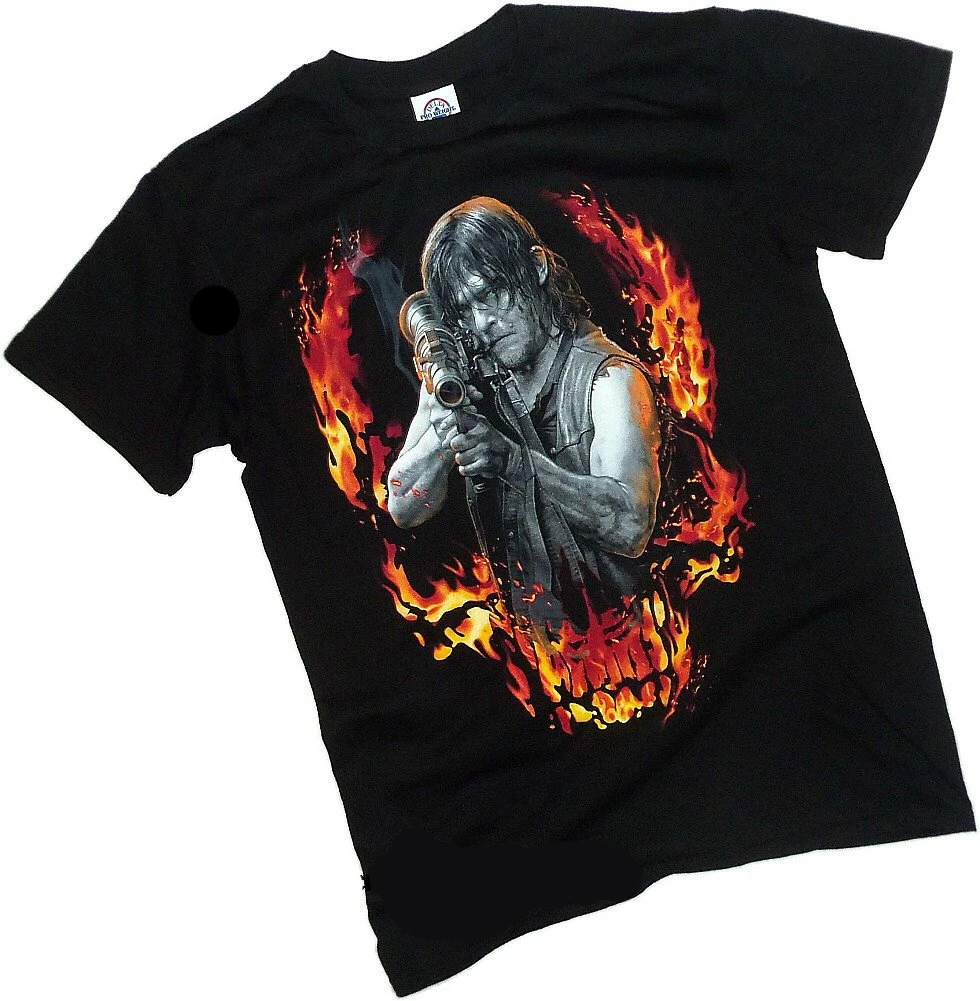 Мужская забавная Футболка женская крутая футболка Daryl-Bazooka afterm-Front_Back The Walking Dead |