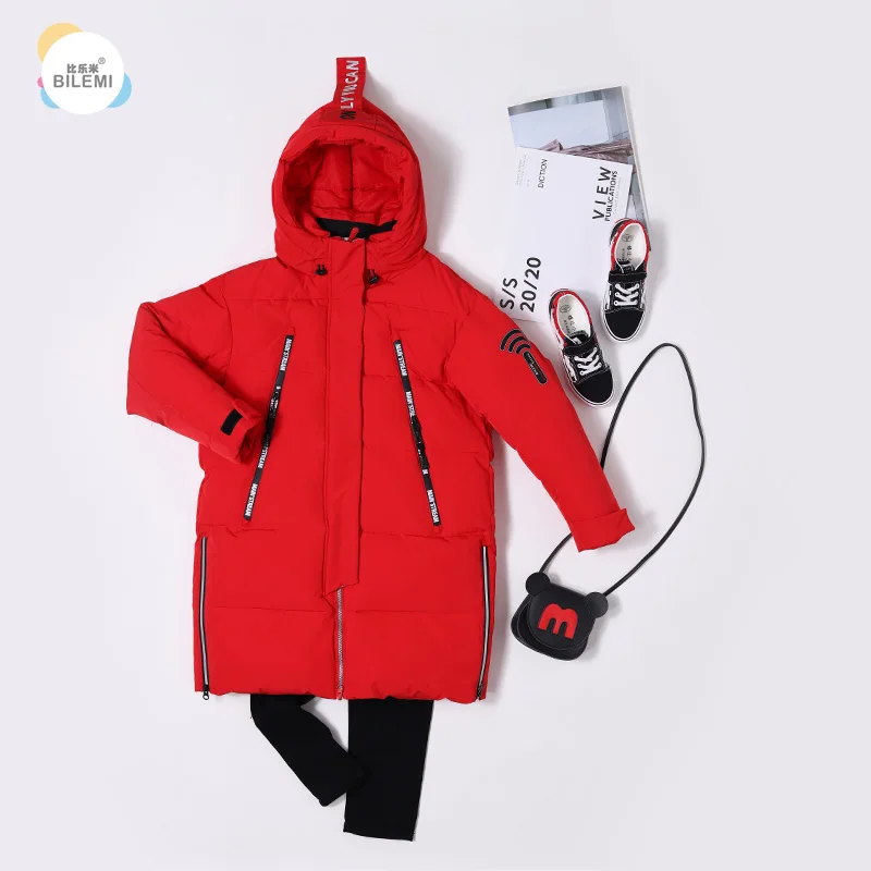 

Bilemi insulation warm threaded sleeve waterproof long winter cheap cute baby girl coats