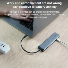 Xiaomi-Adaptador de concentrador de extensión multifuncional, 7 en 1, tipo C/USB-C, Original, compatible con ranura para tarjeta SD, ranura para tarjeta TF, HDMI, 3x USB