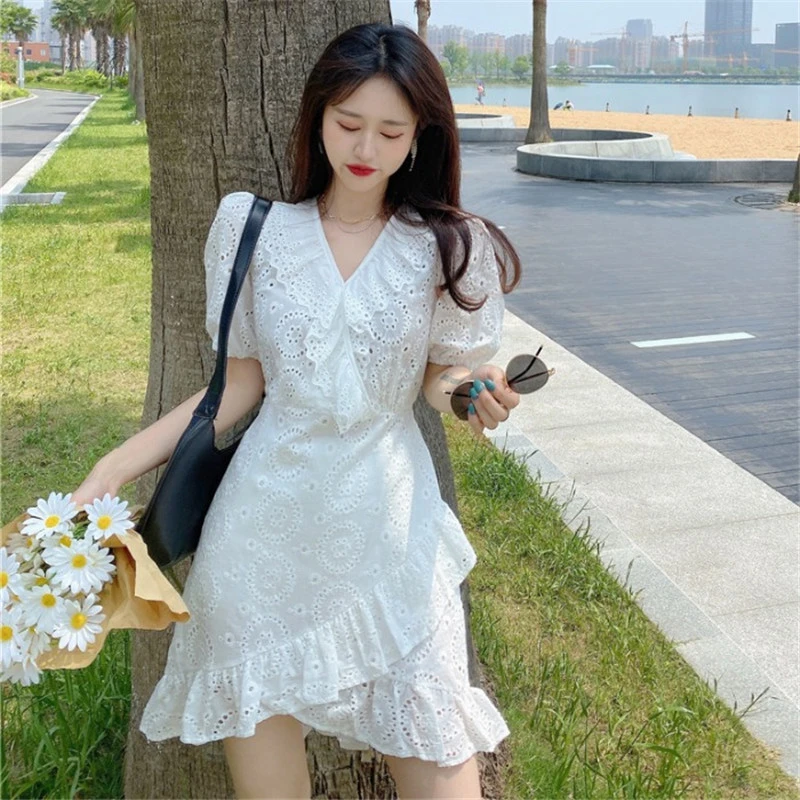 white boho wrap dress