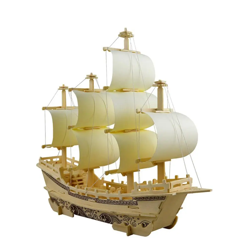 HobbyLane Деревянный 3D DIY шелк купеческий корабль модель сборки моделирование головоломки игрушка как подарки для детей