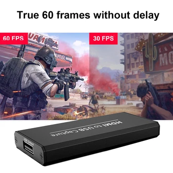 

Live Streaming UVC Mobile Phone Mini Video Card Dongle Teaching Recording Game HD Aluminum Alloy 4K HDMI To USB For DSLR