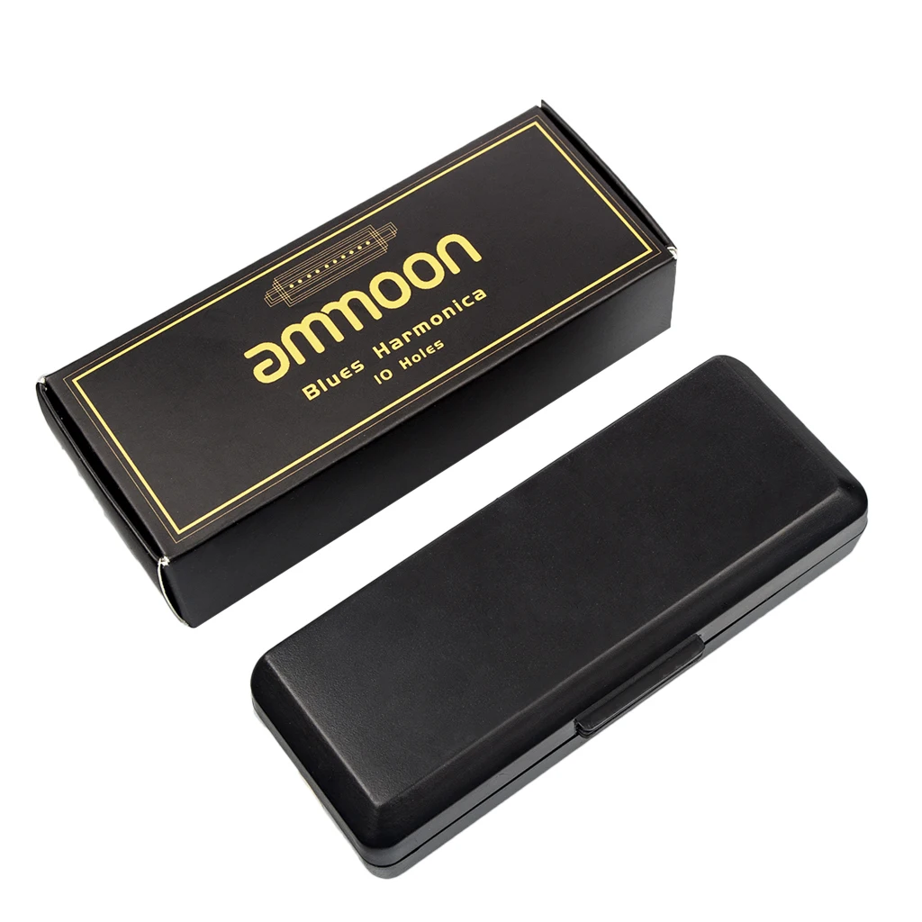 Ammoon Harmonicas 10 отверстий 20 Тон Ключ C серебристого цвета блюз Джаз фолк-рок