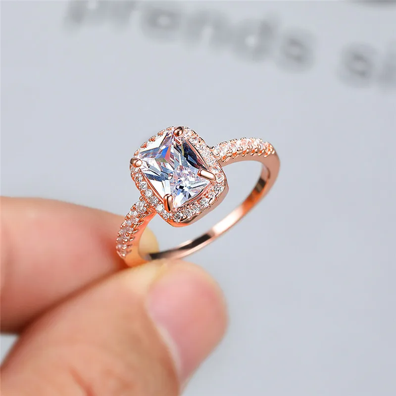 Vintage Female Crystal Black Stone Rings Silver Color Thin Wedding Jewelry for Women Trendy Square Zircon Engagement Ring wedding rings silver ring womens ring cubic zircon ring finger rings jewelry rings ring jewelry