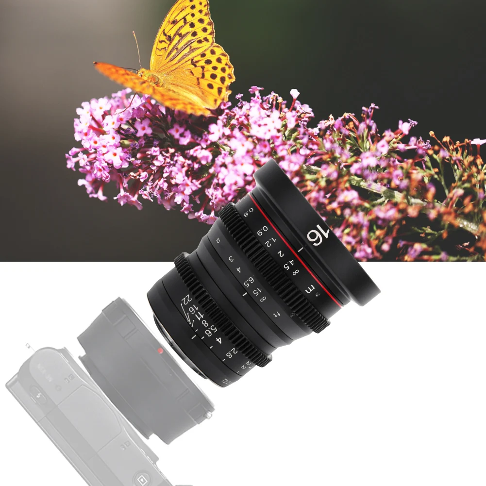 Meike 16 мм T2.2 объектив с ручным фокусом для Olympus M4/3 крепление беззеркальных объективов для камеры