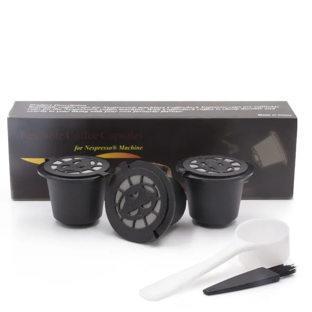 Многоразовый фильтр Nespresso многоразовый фильтр для кофейных капсул многоразовый ложка и кисточка мини-эссенца - Цвет: 3 capsule