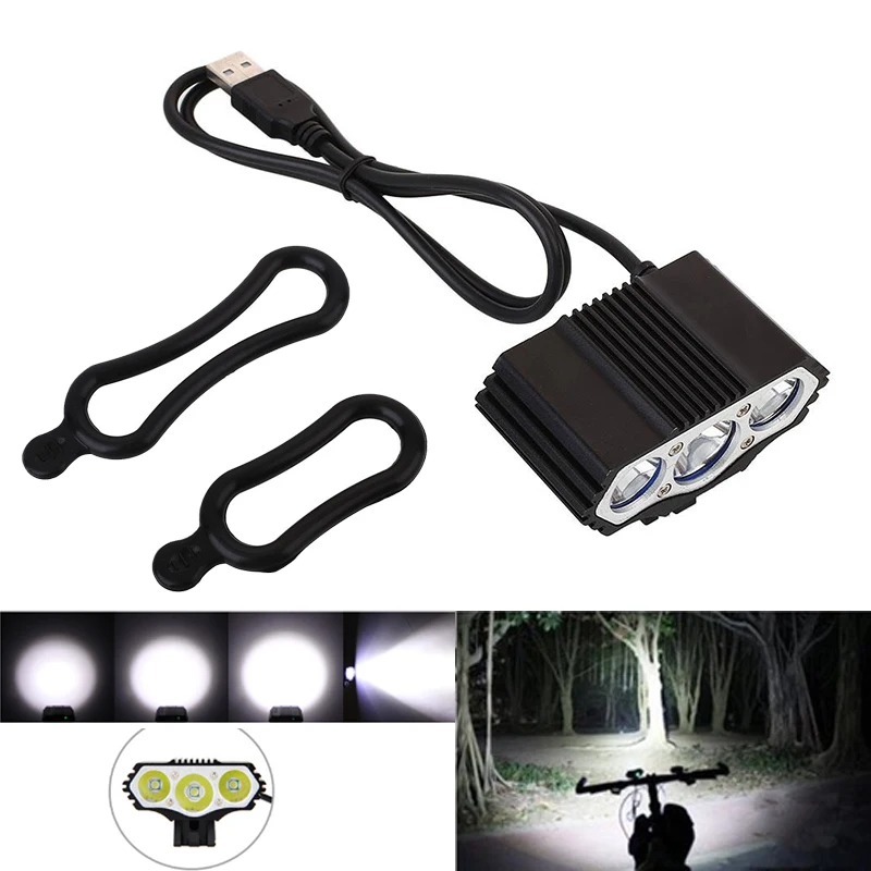 Велосипедный фонарь 3LED 3LED 3LED зарядное устройство Перезаряжаемый USB
