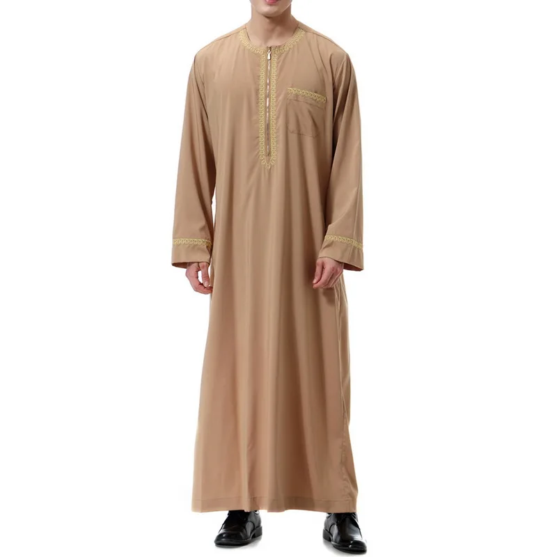 As the picture Muslim men clothing Jubba Thobe Islamic Men's Sets Abaya Jilbab Moslem Shirt Robes Eid Mubarak Worship Middle Ramadan - Цвет: As the picture