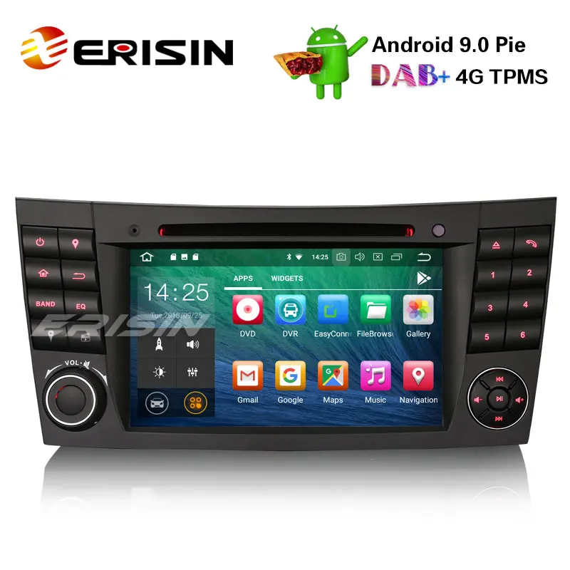 Erisin ES4880E 7 &quotавтомобильный стерео GPS Android 9 0 DAB + 4G Wifi TPMS DVR для Benz G/CLS/E-Class W209 W211 |