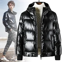 Зимняя мужская куртка, теплое толстое пальто, Мужская теплая верхняя одежда, модный пуховик из искусственной кожи на молнии для мужчин, C55K, распродажа