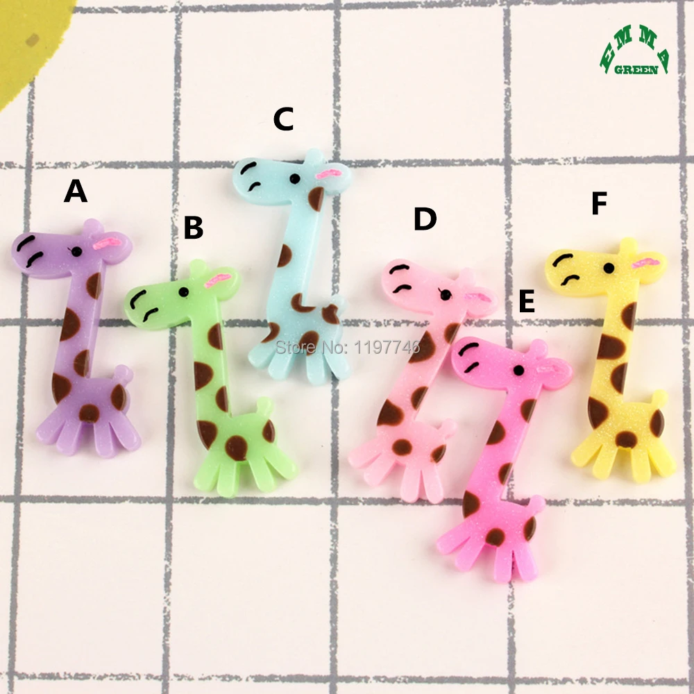 Resin Charms for Slime Cartoon 43mm 8pcs Flatback Cabochon Phone case Lovely Giraffe Kids Diy | Украшения и аксессуары