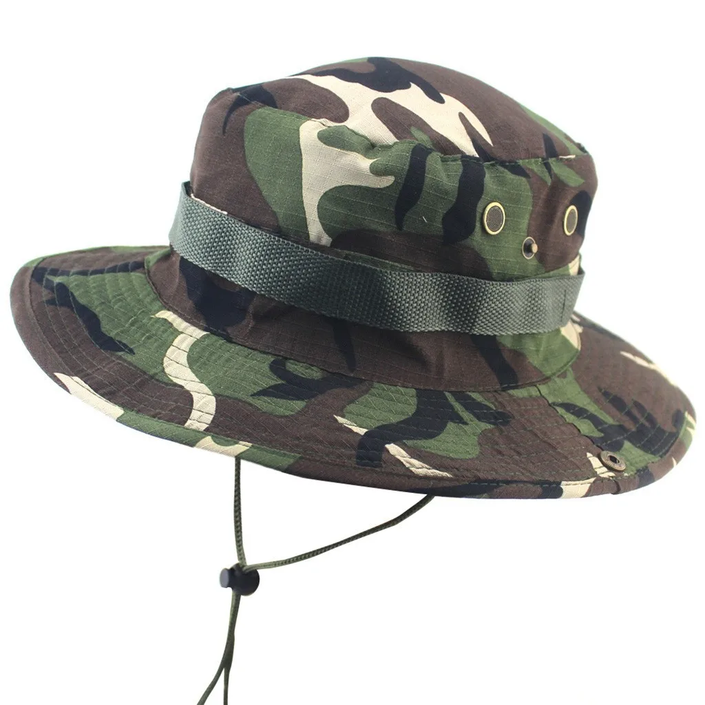 E Adjustable Cap Camouflage Boonie Hats Nepalese Cap Mens Fisherman fashion bucket hat winter hats for women czapka dla chlopca - Цвет: E
