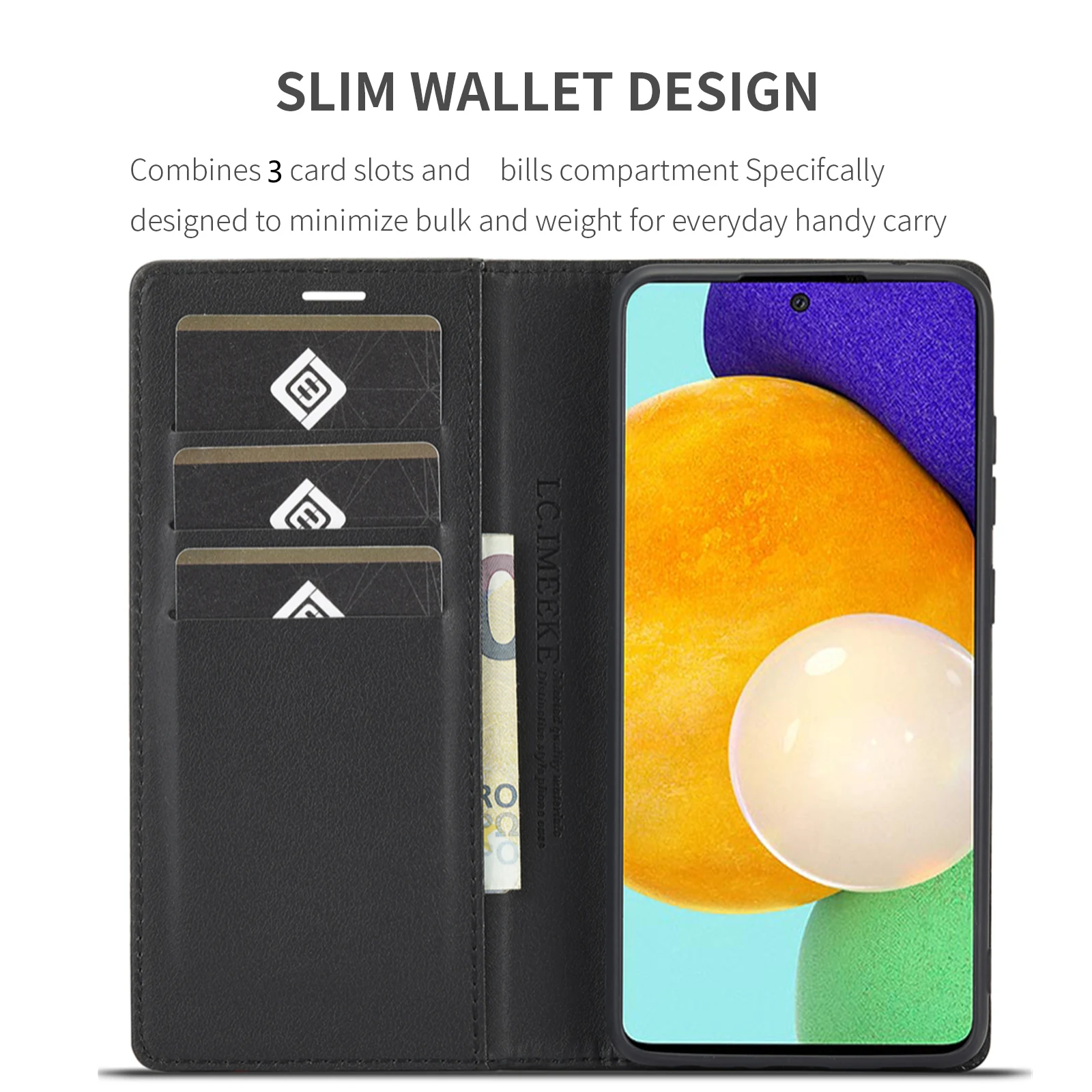 Sleek Carbon Fiber Leather Wallet Card Case Cover - Premium Protection and Style