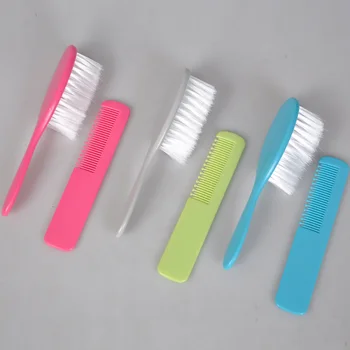 

2Pcs/Set Baby Boy Girl Comb Brush Infant Safety Soft Hair Brush Comb Kids 4 Color Plastic Grooming Shower Head Massage Tool Comb