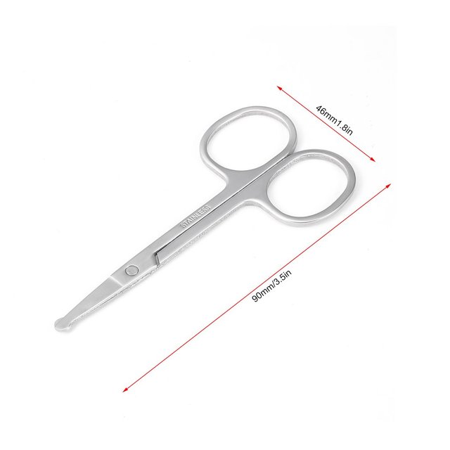 Hair Scissors Lightweight Stainless Steel Pointed Round Head Beauty Trimmer Nose Hair Trimmer Ergonomics Nose Hair Cutter