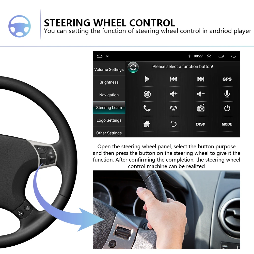  Podofo Android 8.1 Auto Multimedia Player 2Din 7 ''HD Auto Radio Audio GPS Spiegel Link WIFI Blueto
