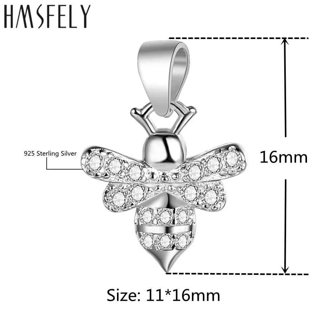 HMSFELY, настоящее 925 пробы, серебро, цирконий, пчела, подвеска, сделай сам, браслет, болтается, фурнитура для ожерелья, аксессуары для изготовления ювелирных изделий