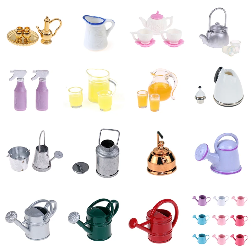 1/12 Dollhouse Miniature Accessories Kettle Simulation Furniture Tea Pot Cup Dollhouse Orange Juice Kitchen Model Furniture Toys 1 12 dollhouse miniture simulation english book furniture ornament model игрушки miniature items