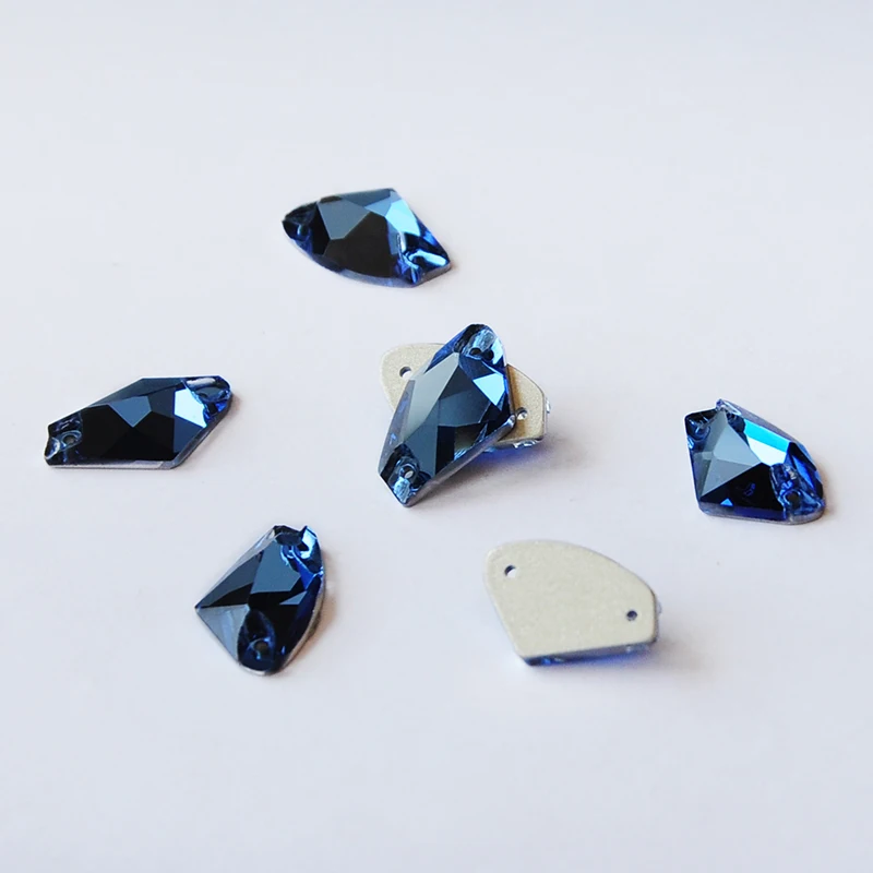Sapphire Галактические стеклянные стразы кристаллический элемент AB фуксия изумруд пришивные стразы блестящие стразы для украшения для одежды украшения - Цвет: Sapphire