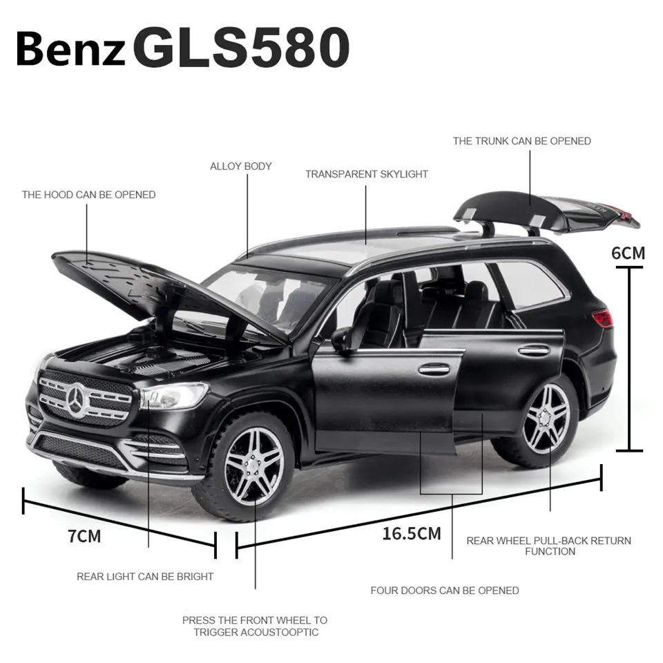 Details about   1:32 GLS 580 SUV Off-road Model Car Diecast Gift Toy Vehicle Pull Back Kids 