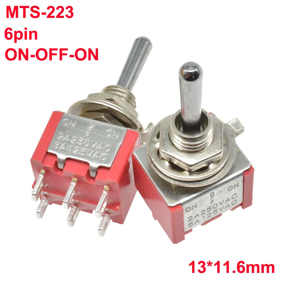 5 шт. мини MTS-223 MTS-123 MTS-403 MTS-402 MTS-303 MTS-302 MTS-203 MTS-202 MTS-103 MTS-102 E-TEN(C) 1221 тумблер 120V 5A - Цвет: MTS-223
