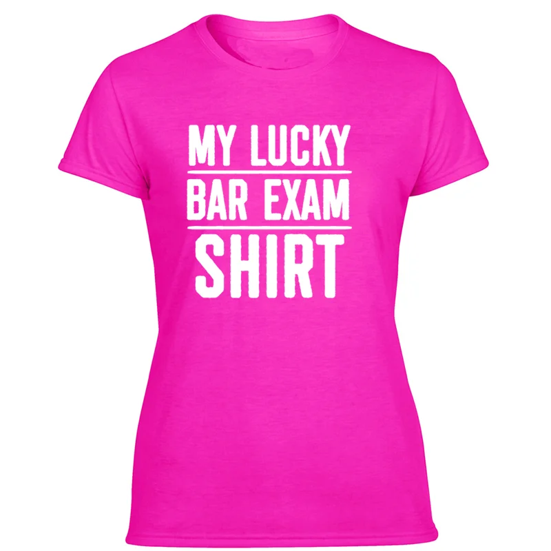 Графическая футболка с надписью «lucky bar exam», забавная Студенческая одежда, футболка, семейные мужские футболки, хлопковые футболки с защитой от морщин
