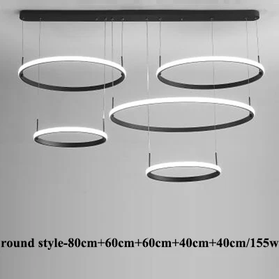 5 frames round Современная квадратная круглая металлическая светодиодная люстра, освещение для столовой, светодиодные подвесные люстры, Светильники для гостиной, подвесные светильники - Цвет абажура: 5 frames round