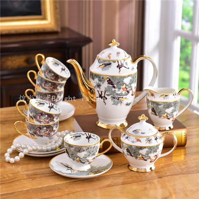 Luxury Europe Court Bone China coffee cup sets Creative Porcelain