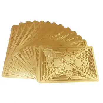 

24K Gold Playing Cards Design Playing Card Poker Game Deck Gold Foil Poker Set Plastic Magic Card Waterproof 57MM X 88MM