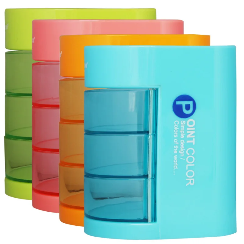 

Deli 9152 Desktop Simplicity Storage Multi-functional Cute Creative Pen Container Candy-Colored Plastic Pen Holder