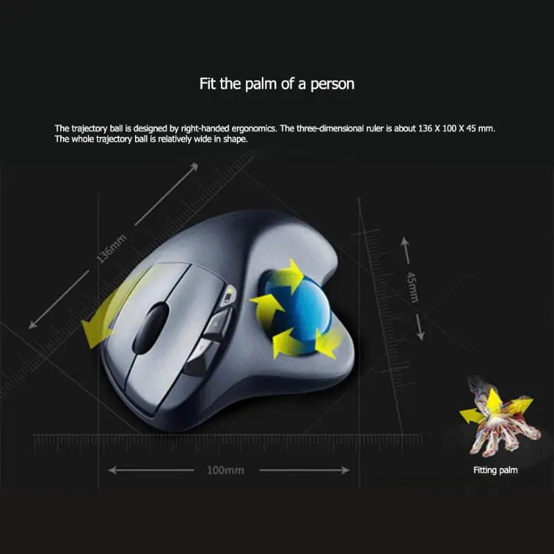 Logitech M570 2,4 ГГц Беспроводной мышь с трекболом эргономичный Мышь для компьютера