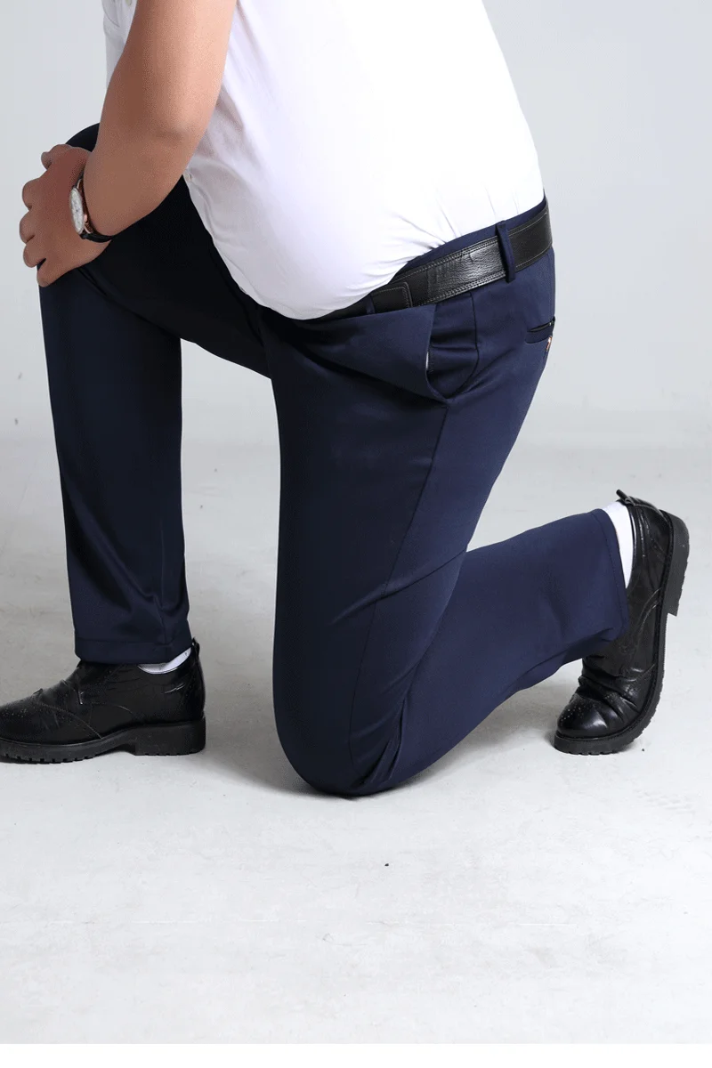 Ceny BINHIIRO Plus Size męskie spodnie w stylu brytyjskim mikro elastyczne spodnie na co dzień mężczyźni jesień szczupła moda eleganckie spodnie od garnituru mężczyzna 8XL 10XL