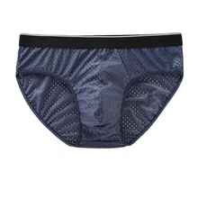 Mens Sexy Briefs Mesh Breathable Underwear Bulge Pouch Panties male comfortable Underpants solid Mens Low Rise knicker trunks