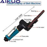 10*330mm Air Belt Sander Sanding Belt Adapter Pneumatic Sanding Belt Angle Grinder Grinding Machine Welding Parts 2