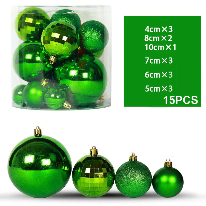 

15PCS Xmas tree ball new Romantic Balls Orament Wedding Party Mall Window Holiday Christmas Decor Blue/Silver/Pink/Purple/Red